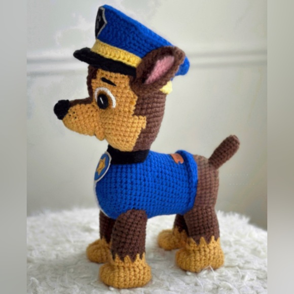 Paw Patrol “Chase” Character Cartoon Toy *Handmade - Brand New - Picture 3 of 9